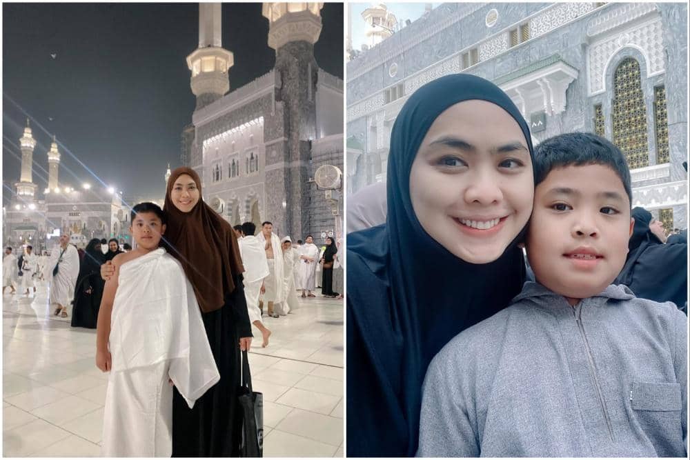 Oki Setiana Dewi umrah dengan anak ketiga