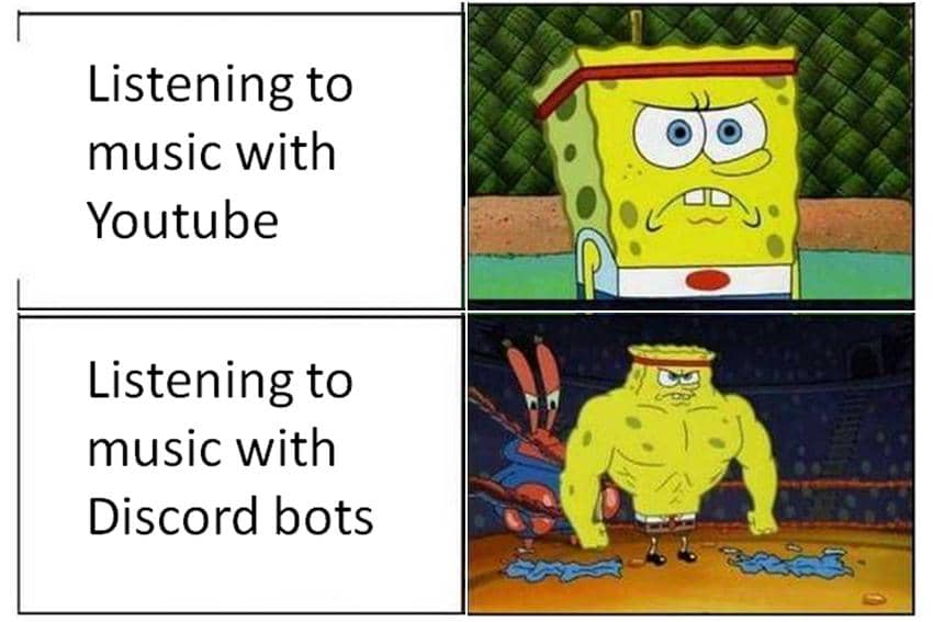 meme kartun tentang dengar lagu