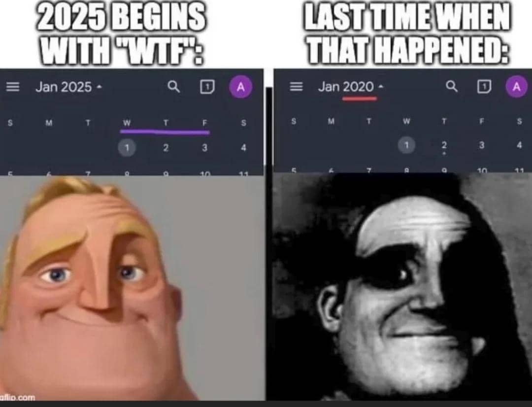 Perbandingan hari awal tahun 2020 dengan 2025