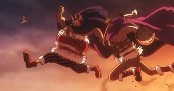 Luffy, Dorry, dan Brogy melompat ke kapal - One Piece