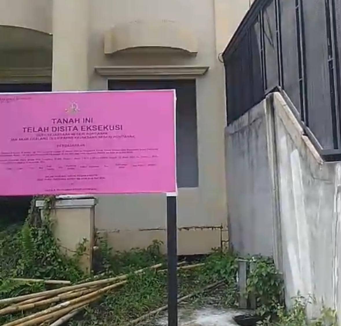 Salah satu aset yang disita di Pontianak.