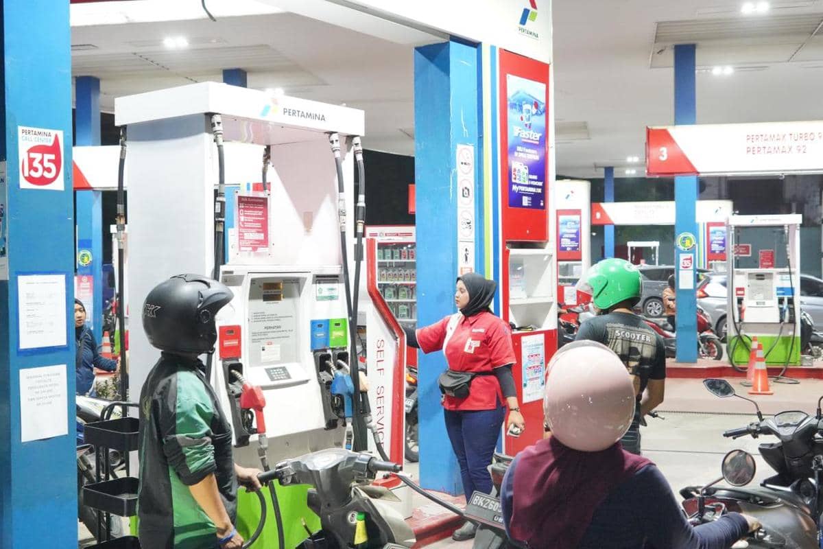 Antrean pengendara di SPBU (dok.Pertamina)