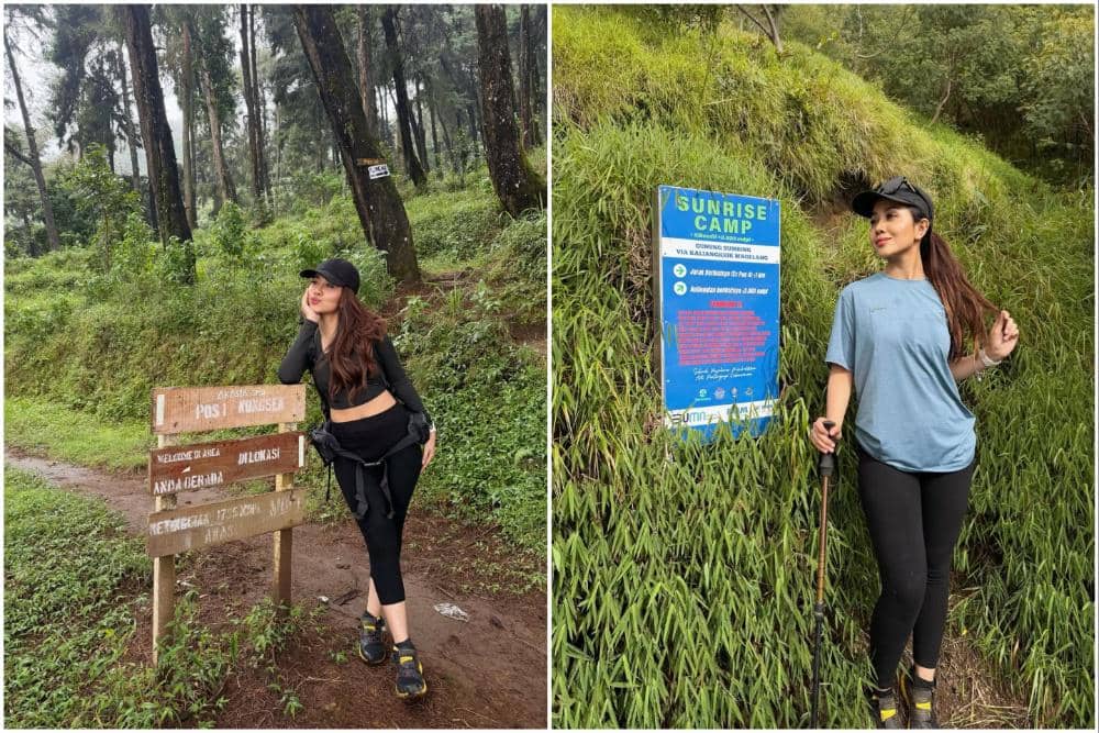 Mayang Lucyana hiking ke Gunung Sumbing