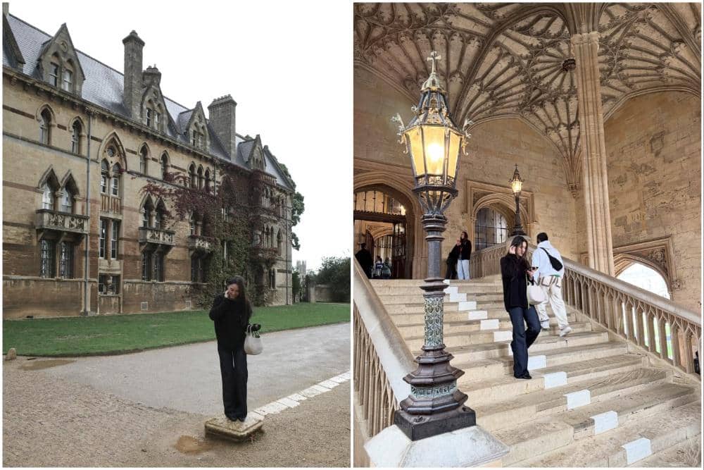 Yasmin Napper saat berkeliling Christ Church College.