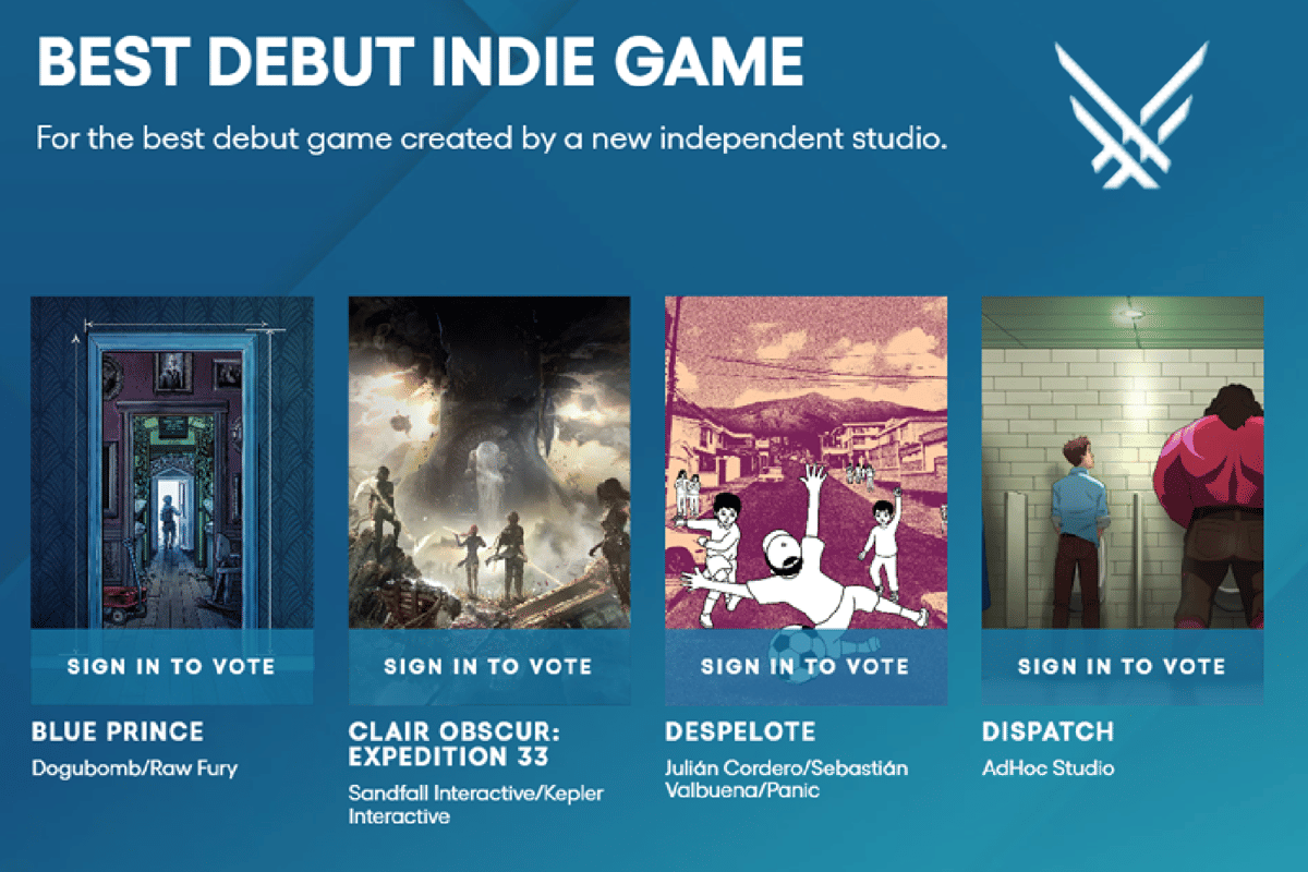 nomine Best Debut Indie Game di The Game Awards 2025