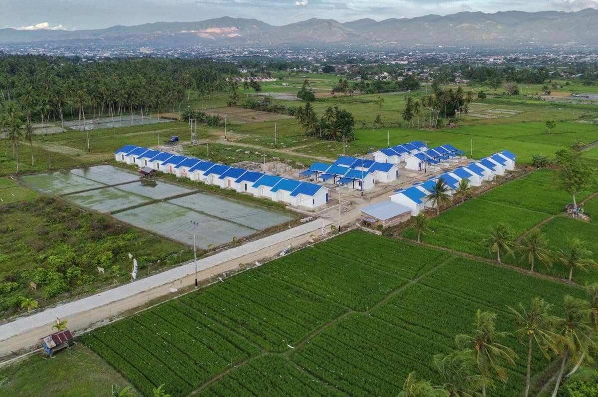 Ilustrasi foto udara kawasan perumahan yang dibangun di antara lahan pertanian. (ANTARA FOTO/Basri Marzuki)