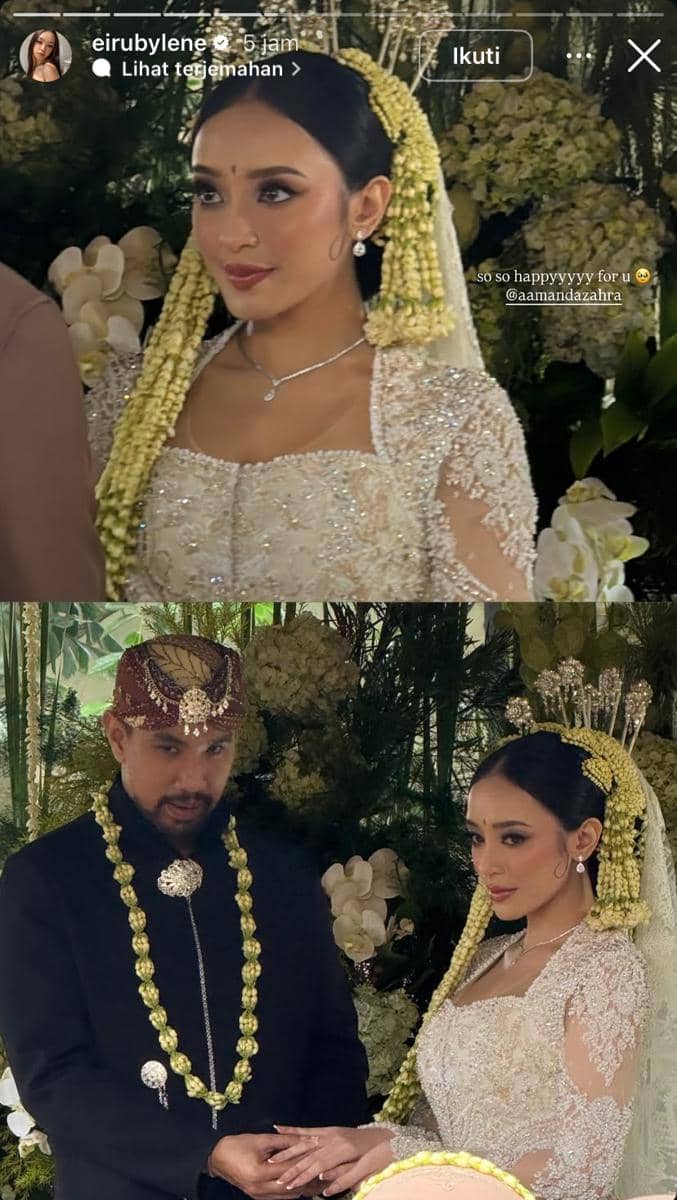 potret pernikahan Amanda Zahra dan Adli