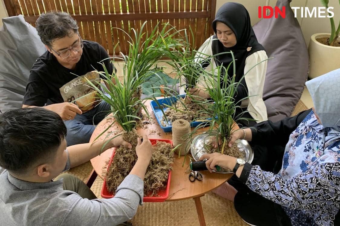 Potret workshop media tanam di Magic Garden, Nuanu Creative City, Tabanan, Bali