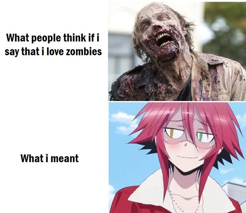meme anime tentang zombi