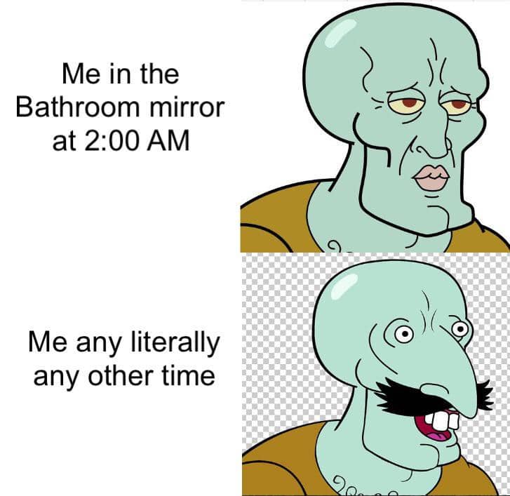 meme kartun tentang cermin