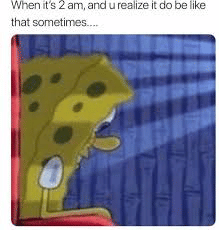 meme SpongeBob tentang bergadang
