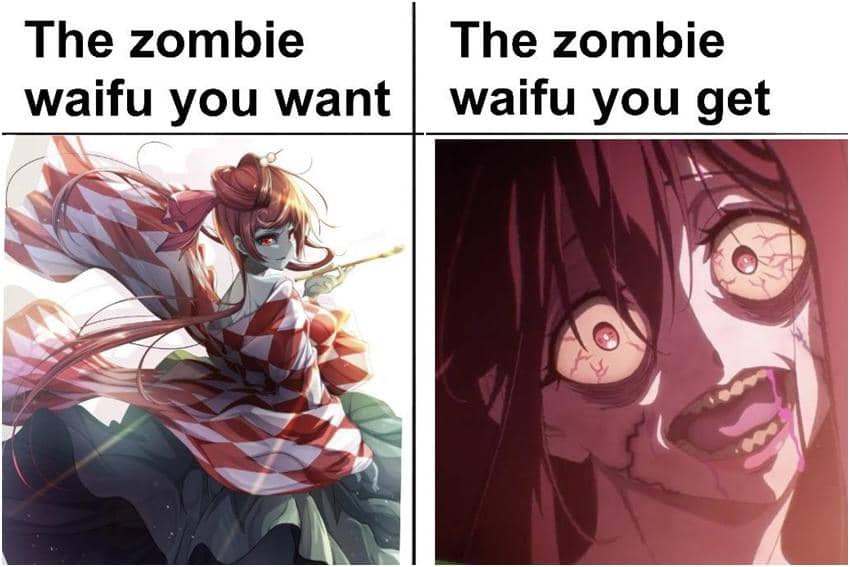 meme anime tentang zombi