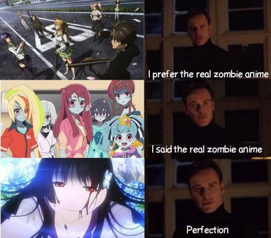 meme anime tentang zombi