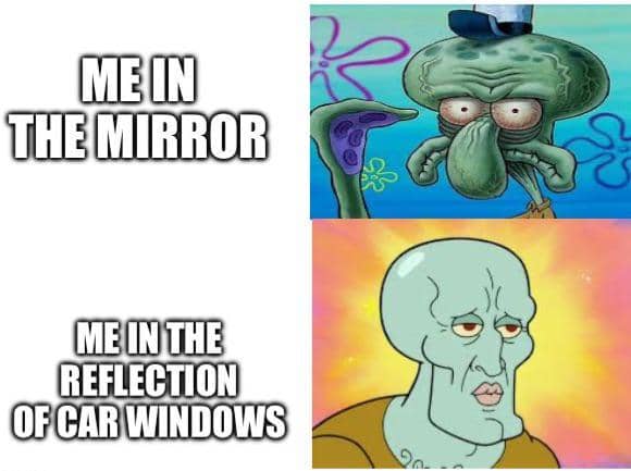 meme kartun tentang cermin