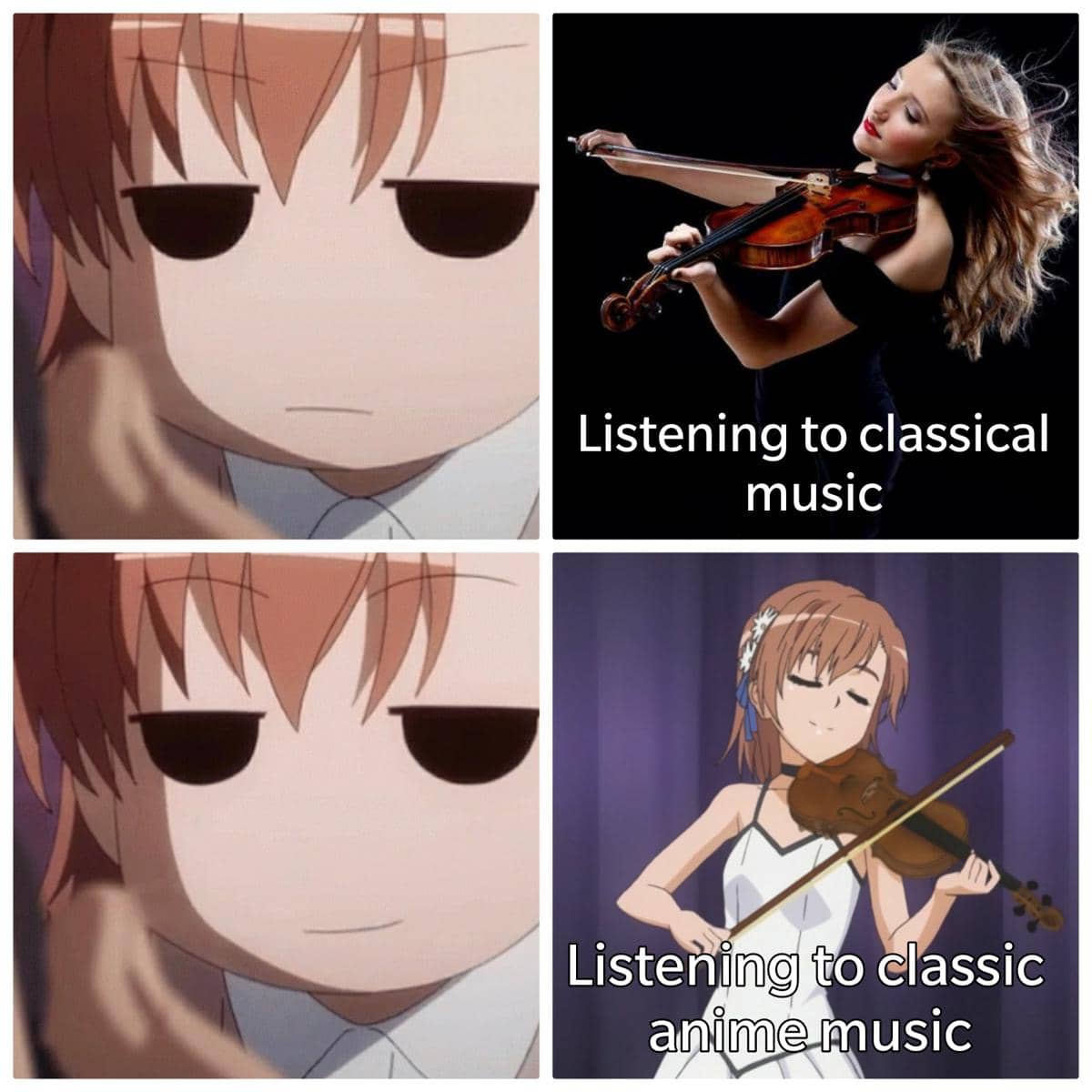 meme anime tentang dengar musik