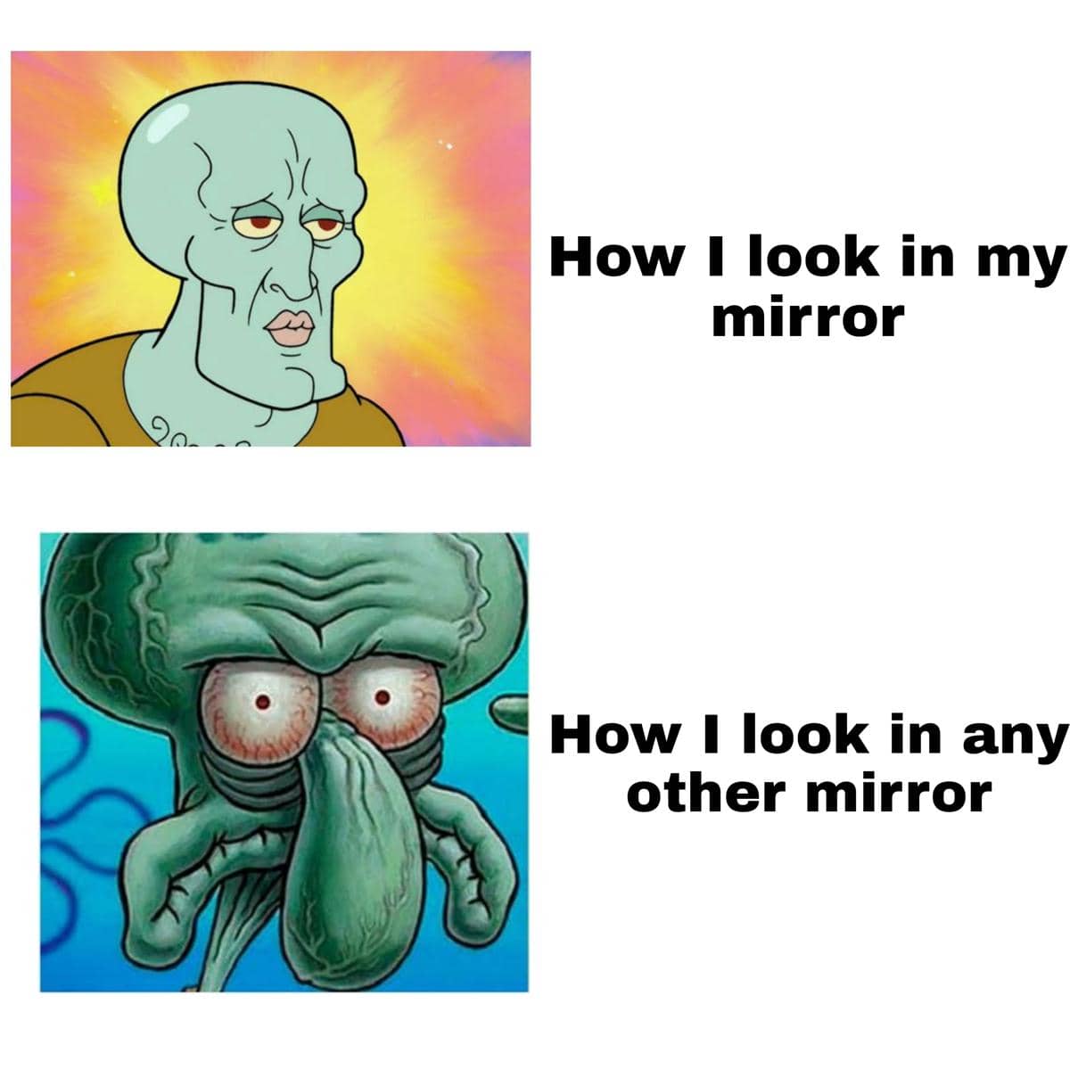 meme kartun tentang cermin