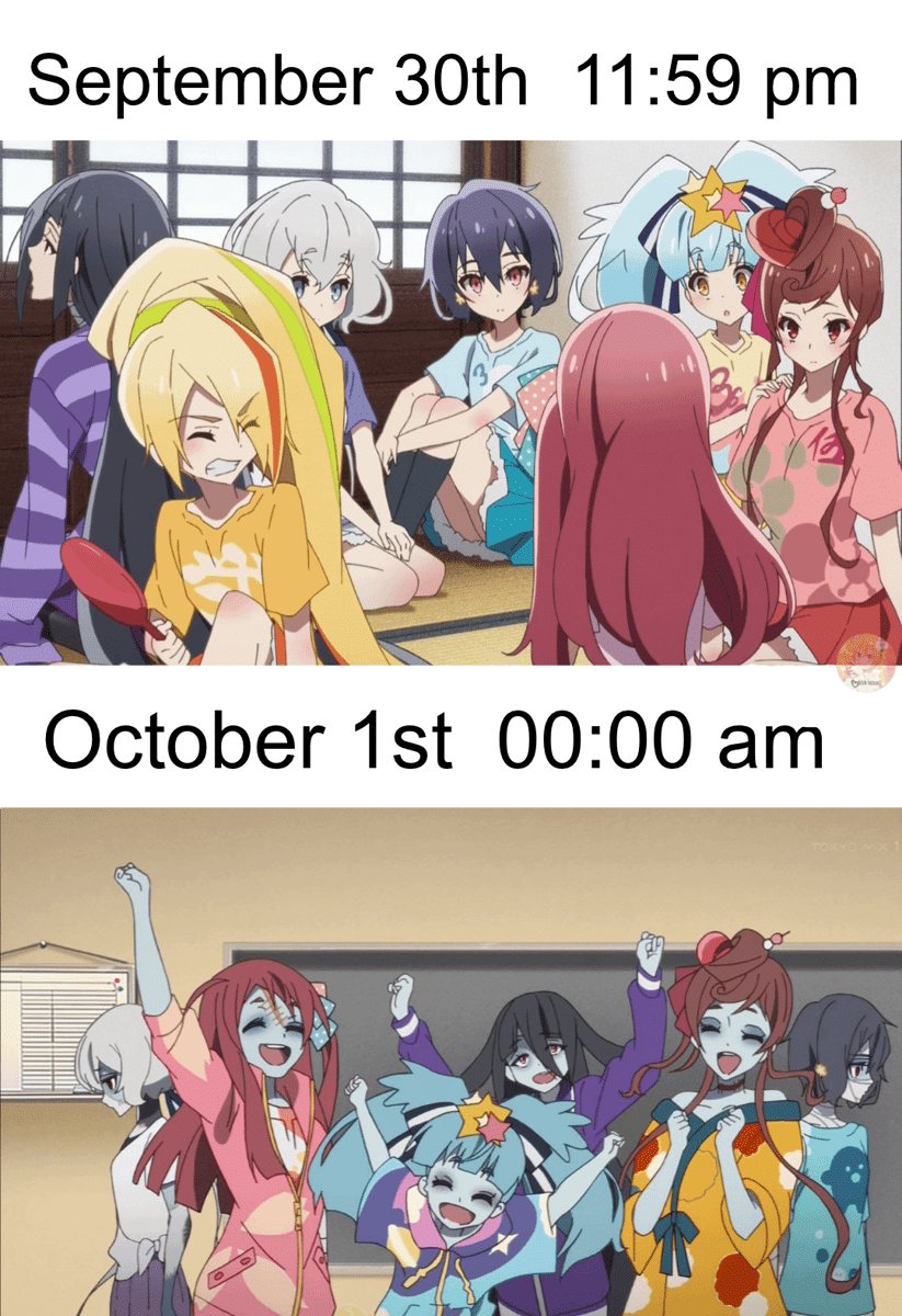 meme anime tentang zombi