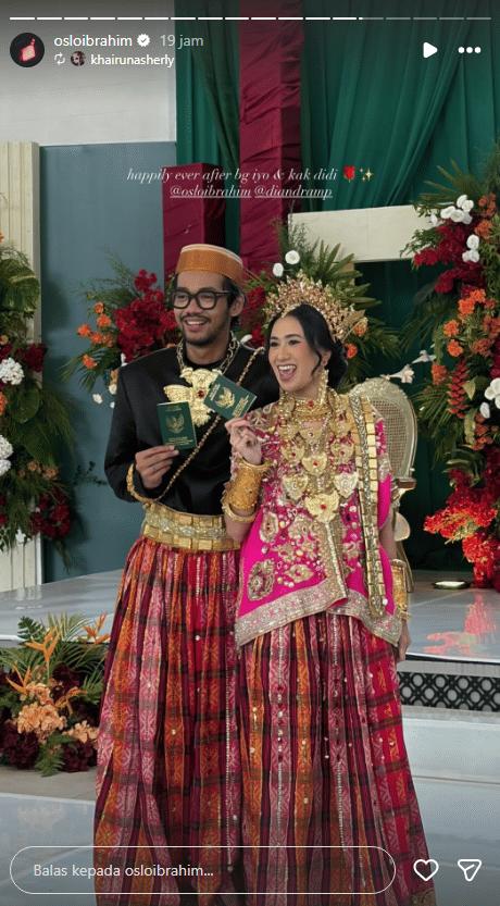 Potret pernikahan Oslo Ibrahim dan Diandra