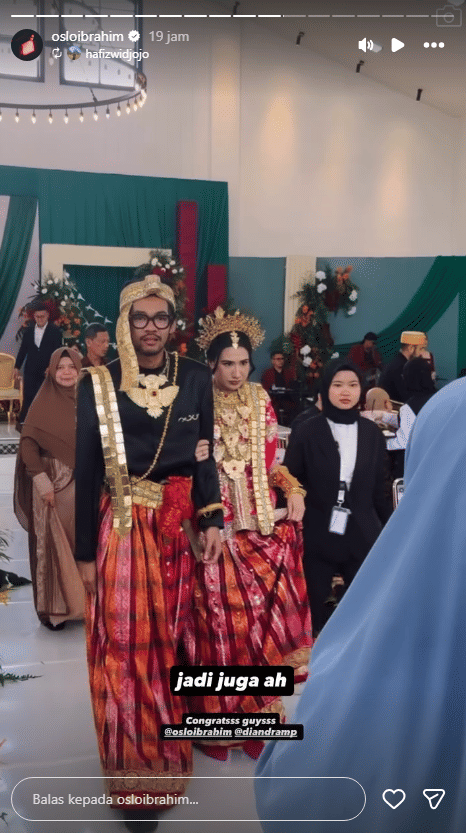 Potret pernikahan Oslo Ibrahim dan Diandra