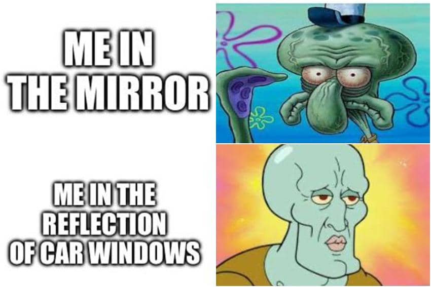 meme kartun tentang cermin