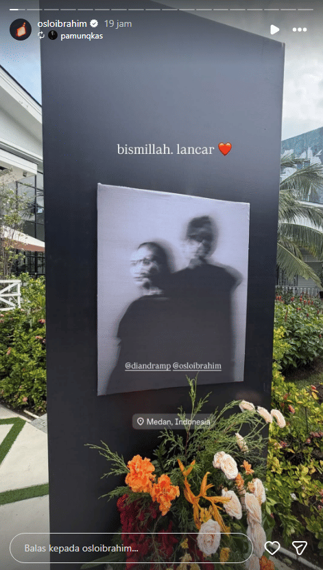 Potret pernikahan Oslo Ibrahim dan Diandra