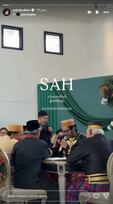 Potret pernikahan Oslo Ibrahim dan Diandra