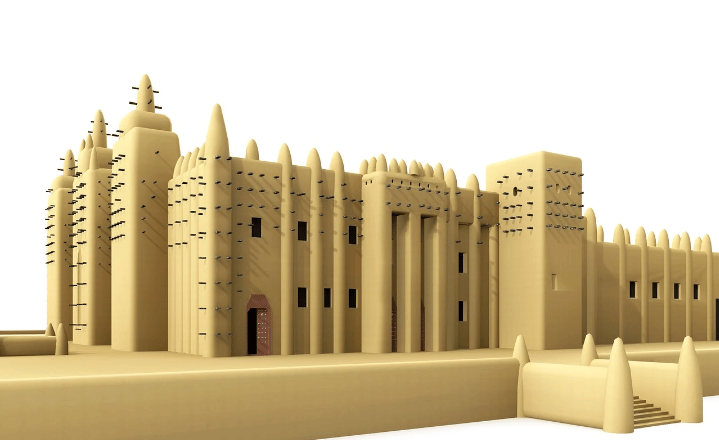 Ilustrasi arsitektur Masjid Agung Djenné 