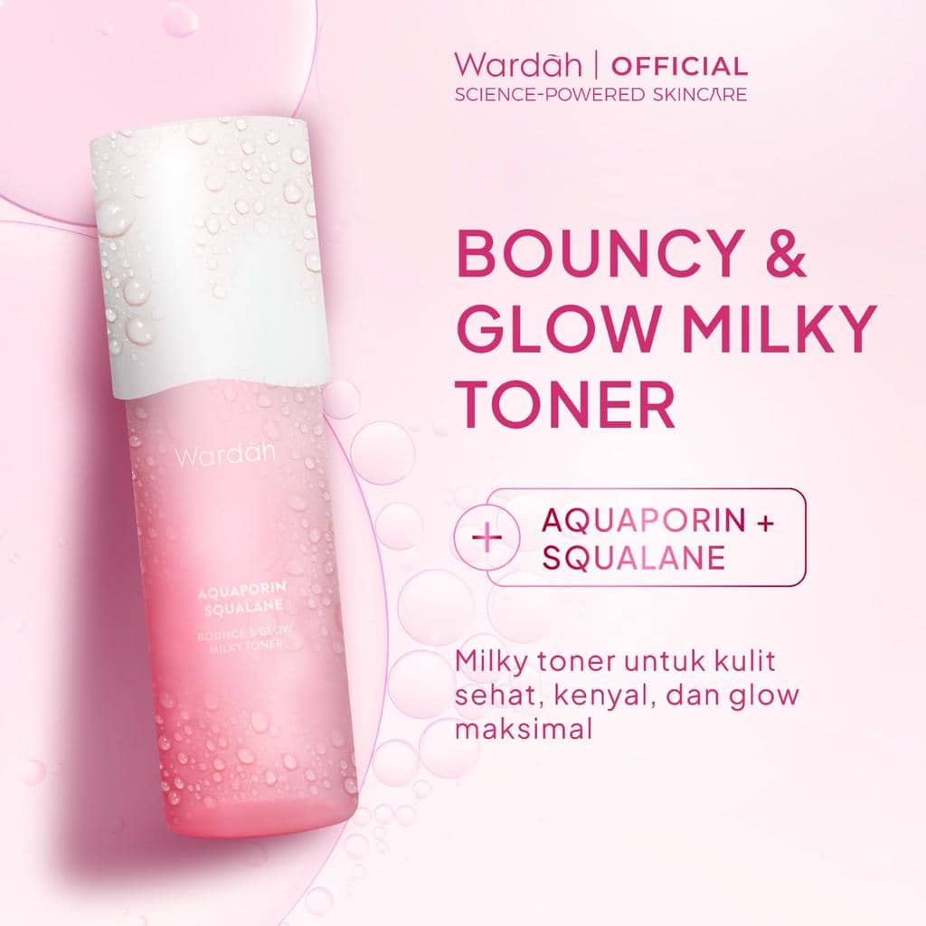 Wardah Aquaporin Squalane Bounce & Glow Milky Toner