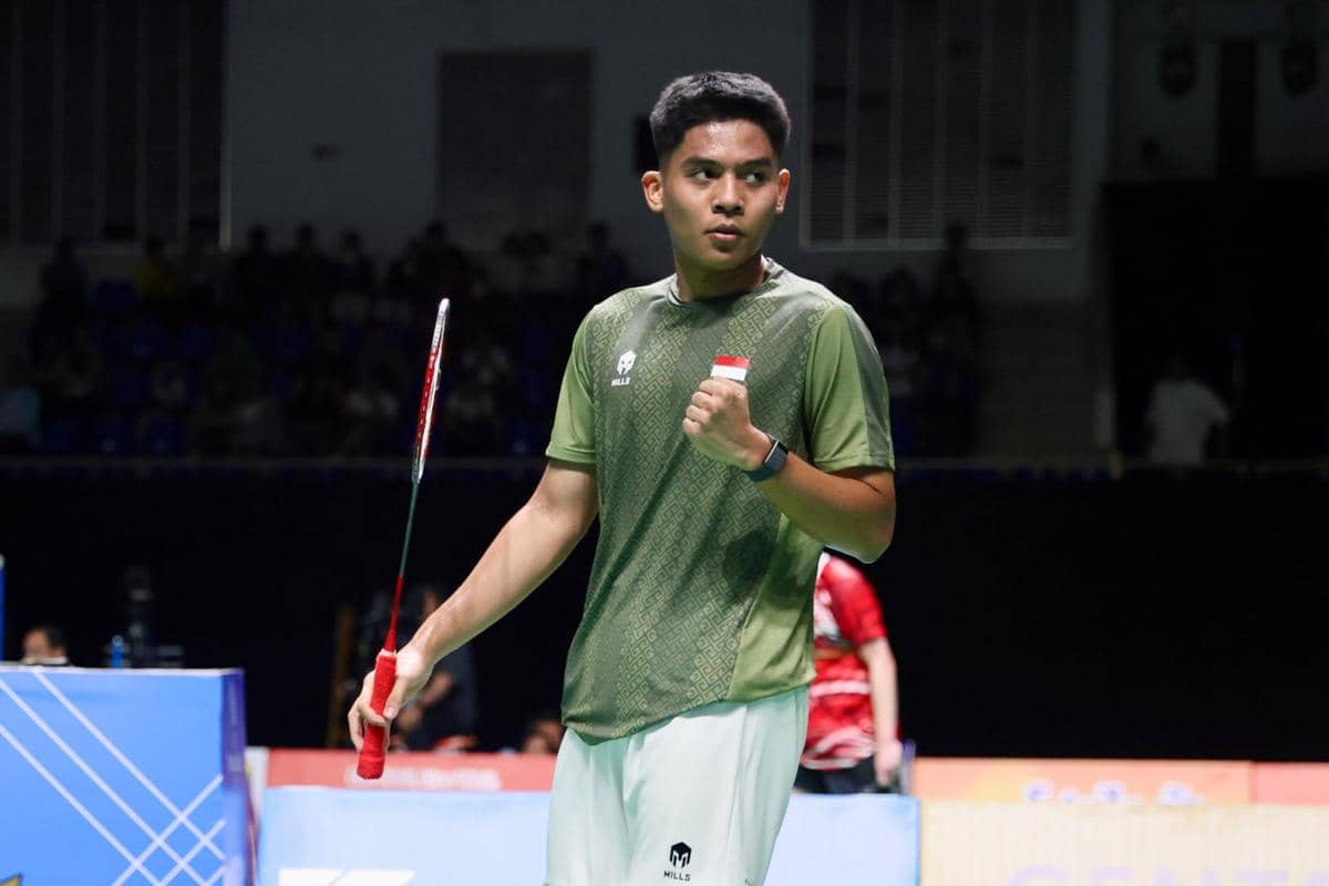 Moh. Zaki Ubaidillah membawa Indonesia unggul atas Singapura di semifinal nomor beregu putra SEA Games 2025 Thailand