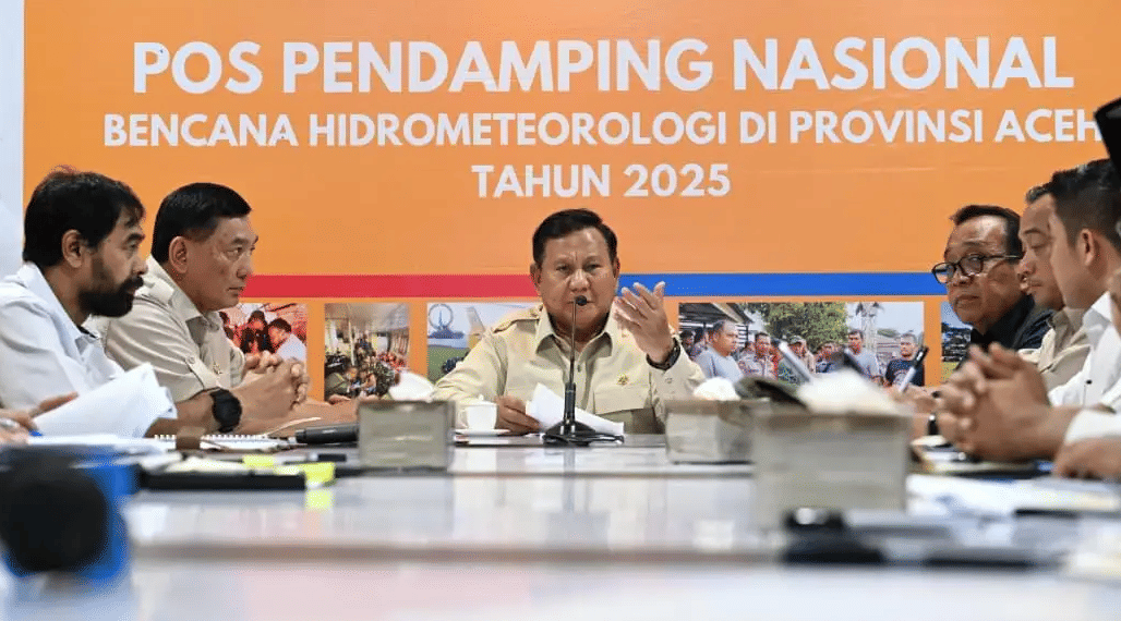 Prabowo Pimpin Rapat di Aceh soal penanganan bencana di Sumatra