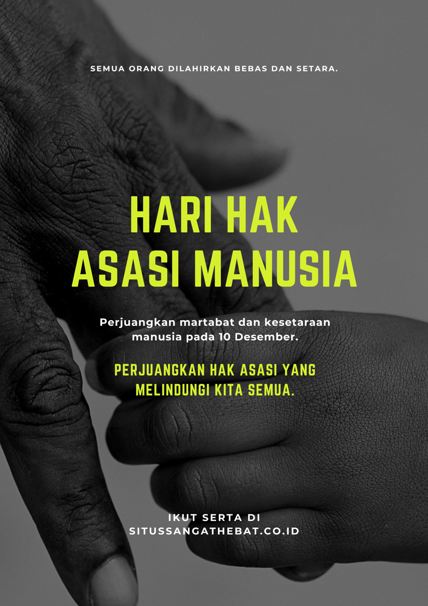 Sederhana Hitam dan Neon Gambar Hak Asasi Manusia Poster