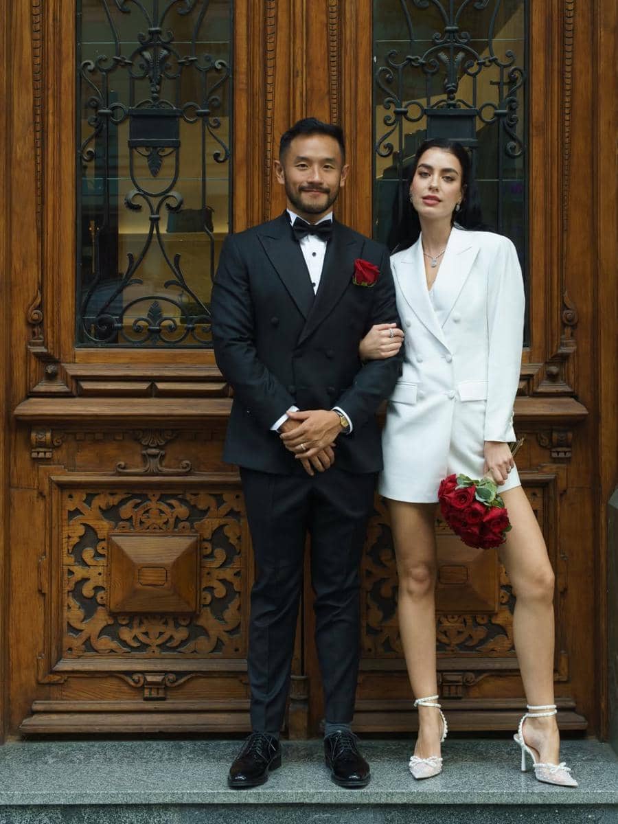 The Wedding of Ben & Anastasiain frame- Anastasia- Double breasted blazer dress Ben- Double brea.jpg