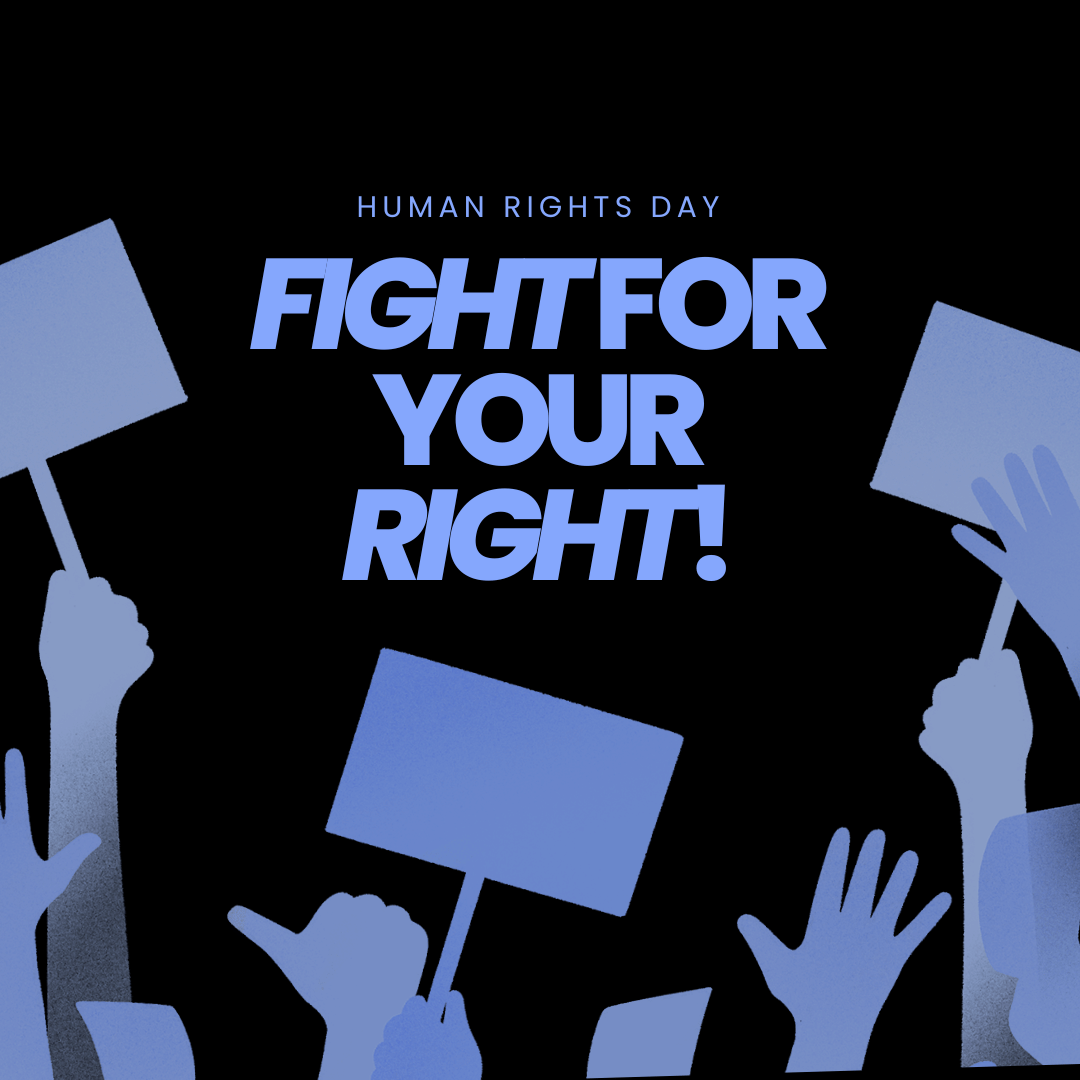 Black and Blue Bold Human Rights Day Instagram Post