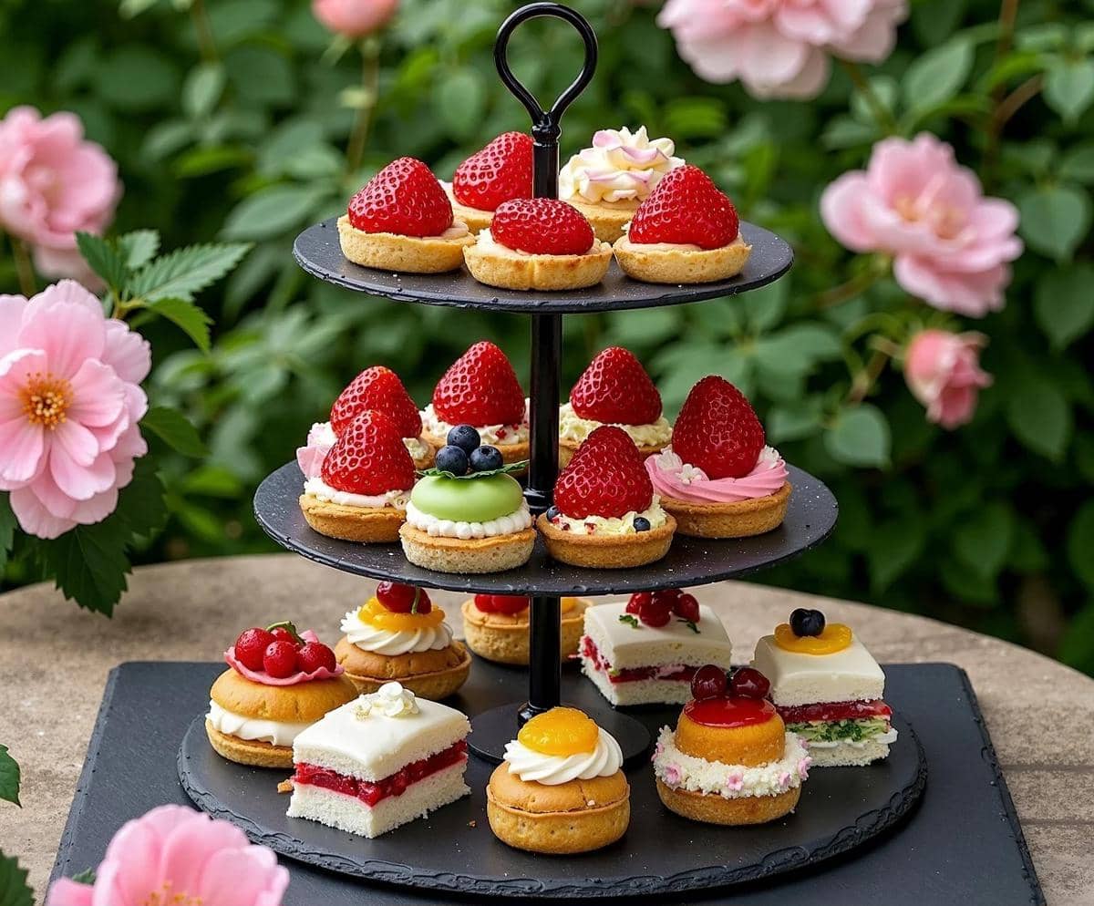 ilustrasi layering dessert charcuterie board