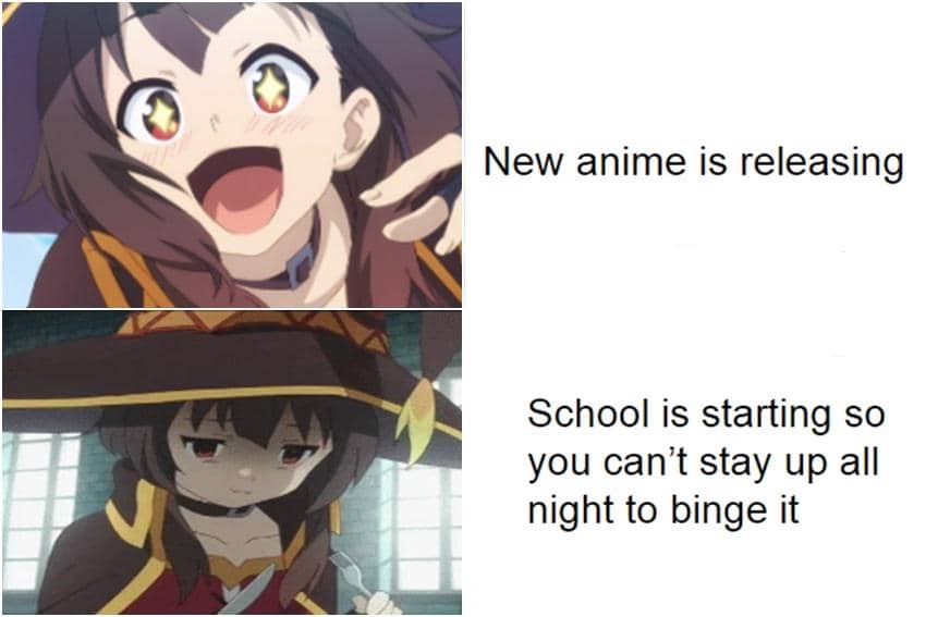 meme anime tentang bergadang