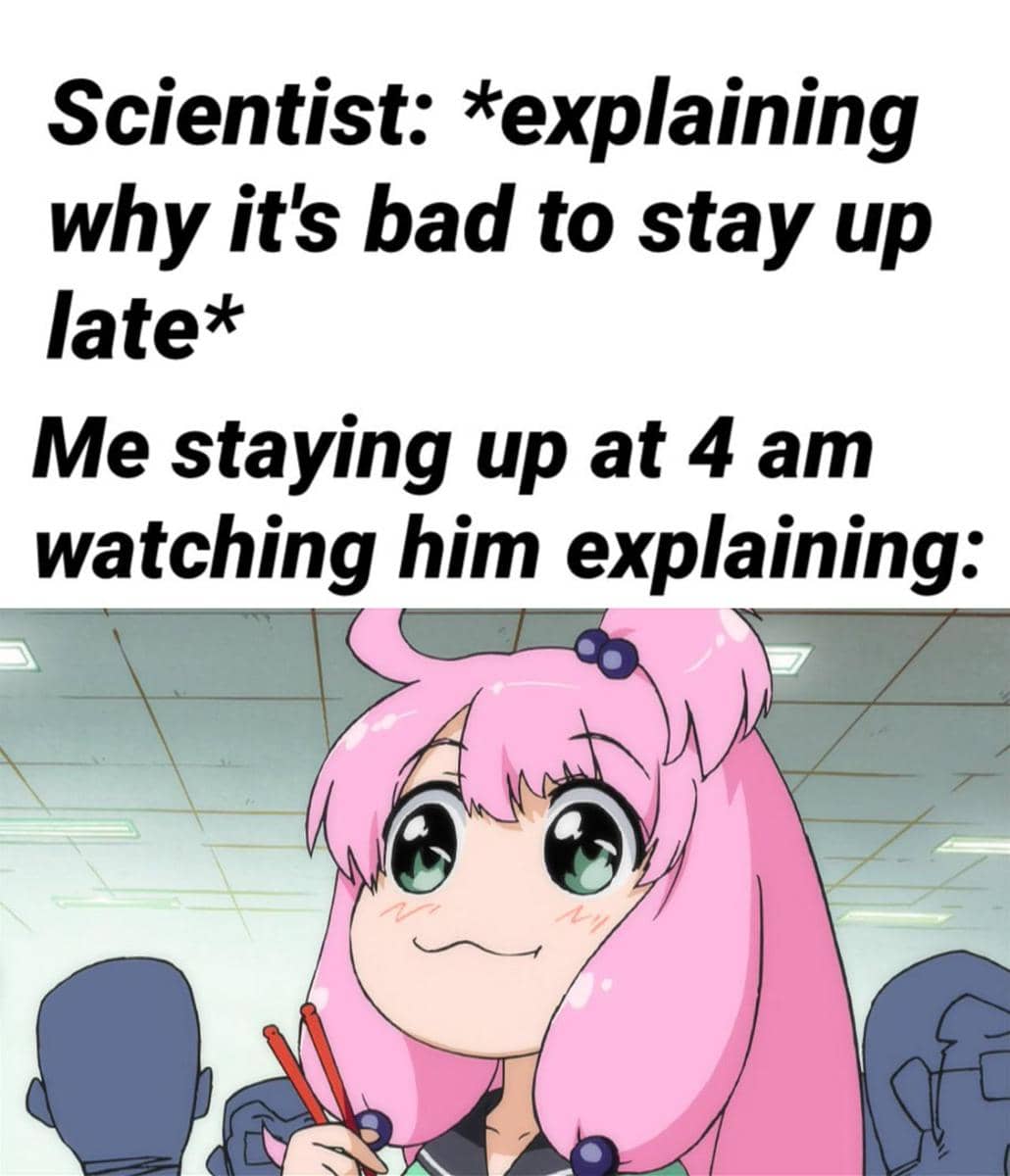 meme anime tentang bergadang