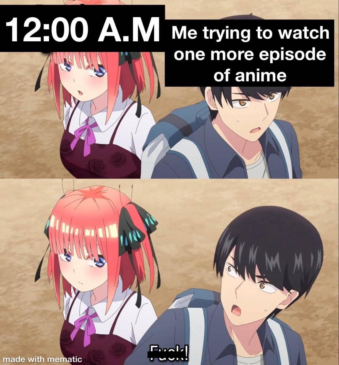 meme anime tentang bergadang