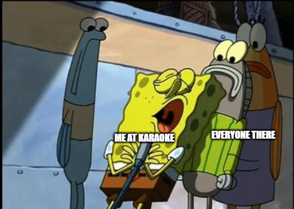 meme SpongeBob tentang nyanyi