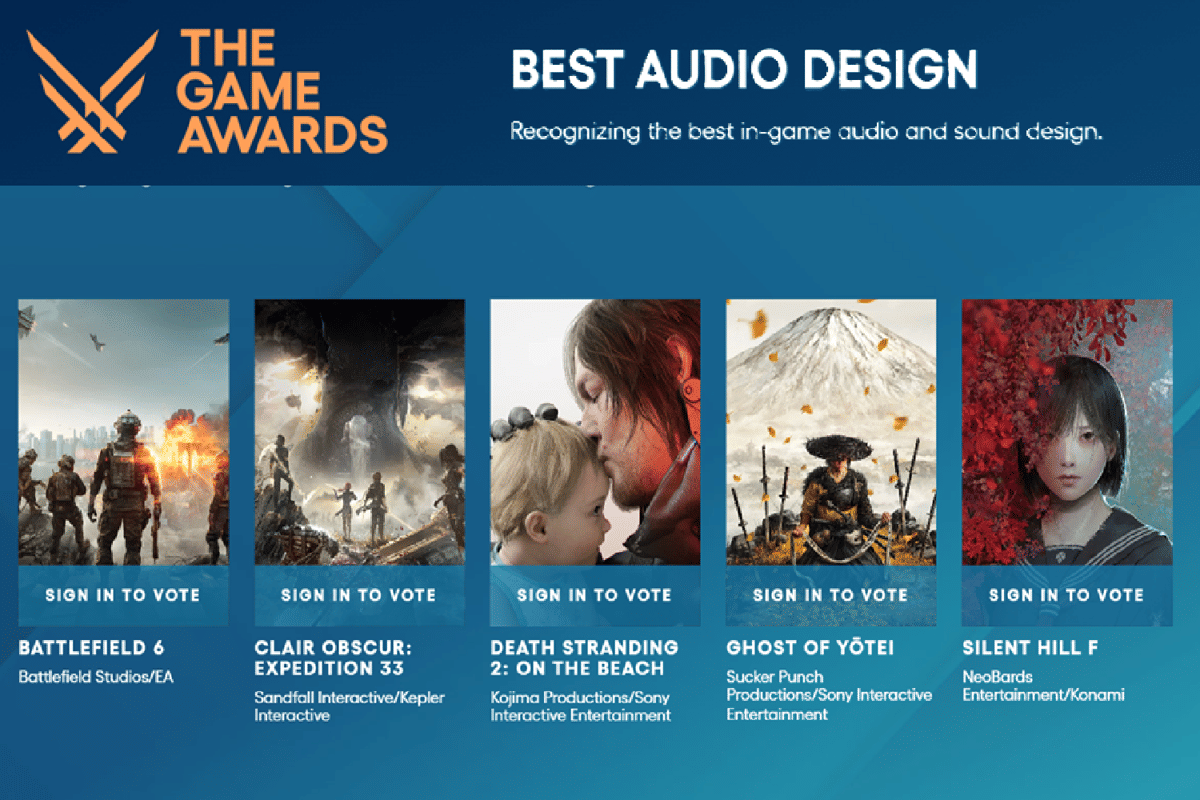 nomine Best Debut Audio Design di The Game Awards 2025