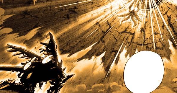 Phoenix Man yang masih hidup setelah terkena serangan pamungkas Child Emperor - One Punch Man
