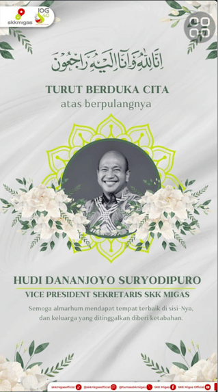 VP Sekretaris SKK Migas, Hudi Suryodipuro meninggal dunia karena kecelakaan sepeda, Selasa (9/12/2025) (Instagram/SKK Migas)