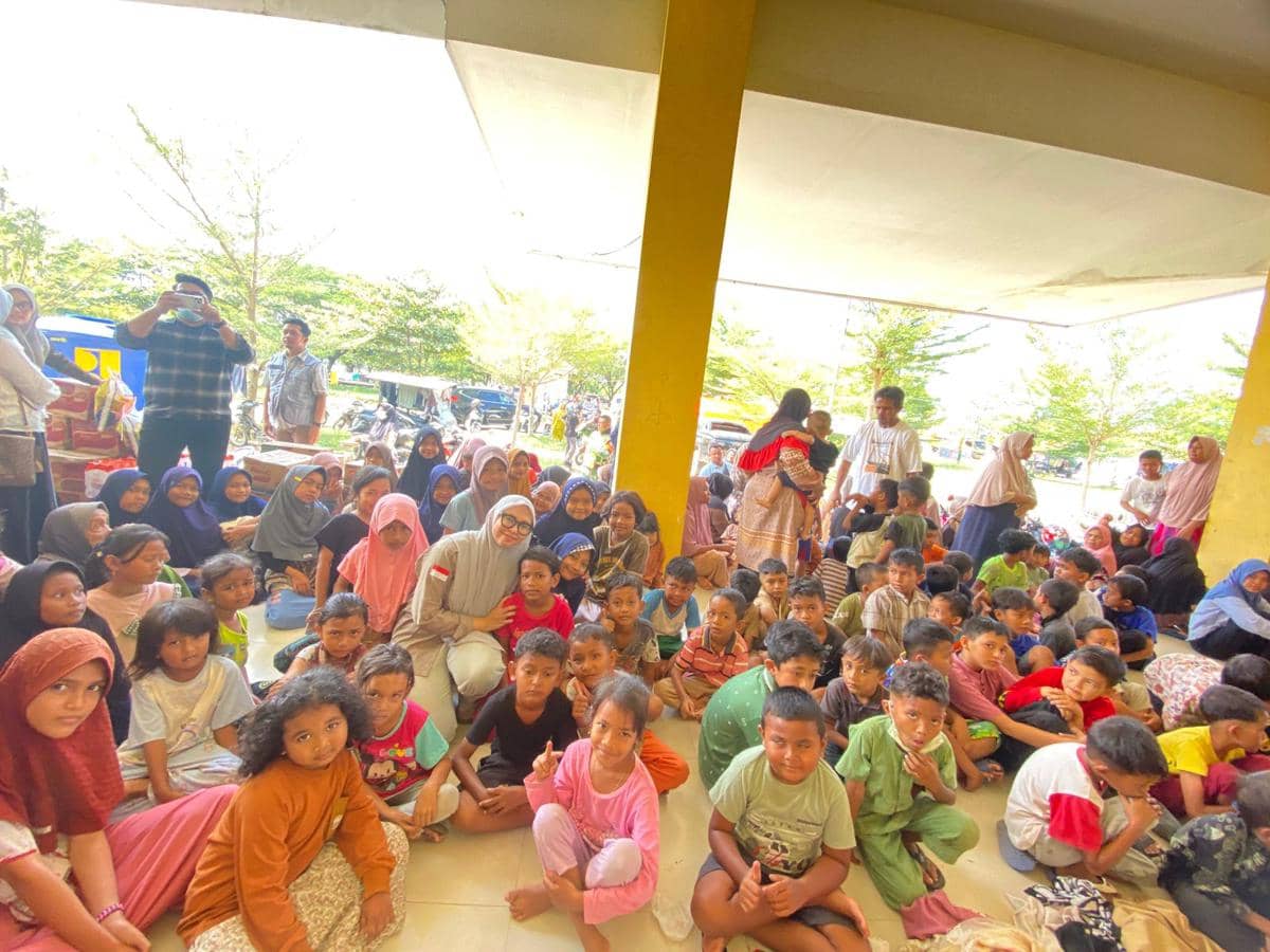 korban bencana banjir dan longsor di pengungsian Pidie Jaya, Aceh