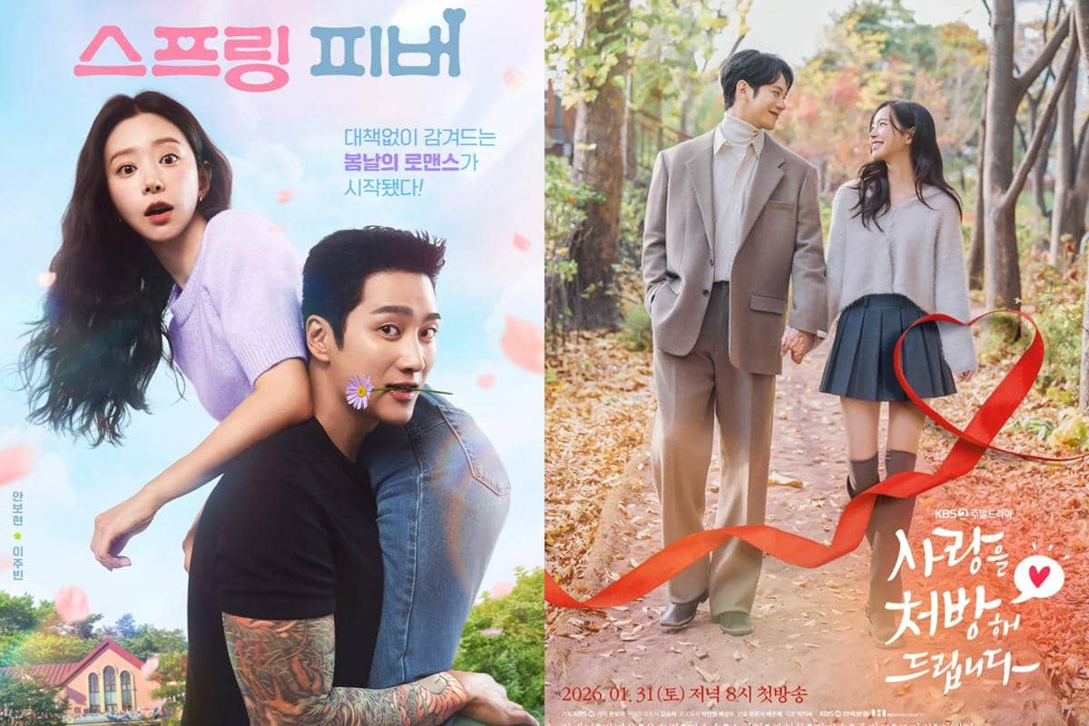 Poster drama Spring Fever (instagram.com/ tvn_drama) | Poster drama Recipe for Love (instagram.com/ kbsdrama)