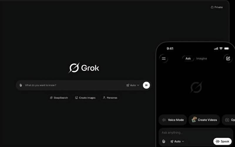 ilustrasi antarmuka Grok 3