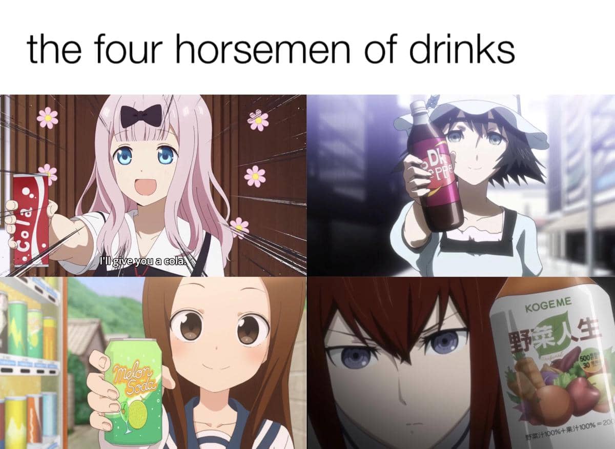 meme anime tentang minuman soda