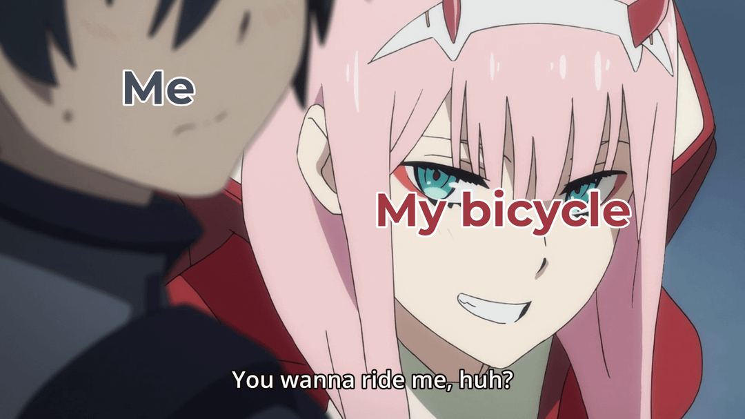 meme anime tentang sepeda