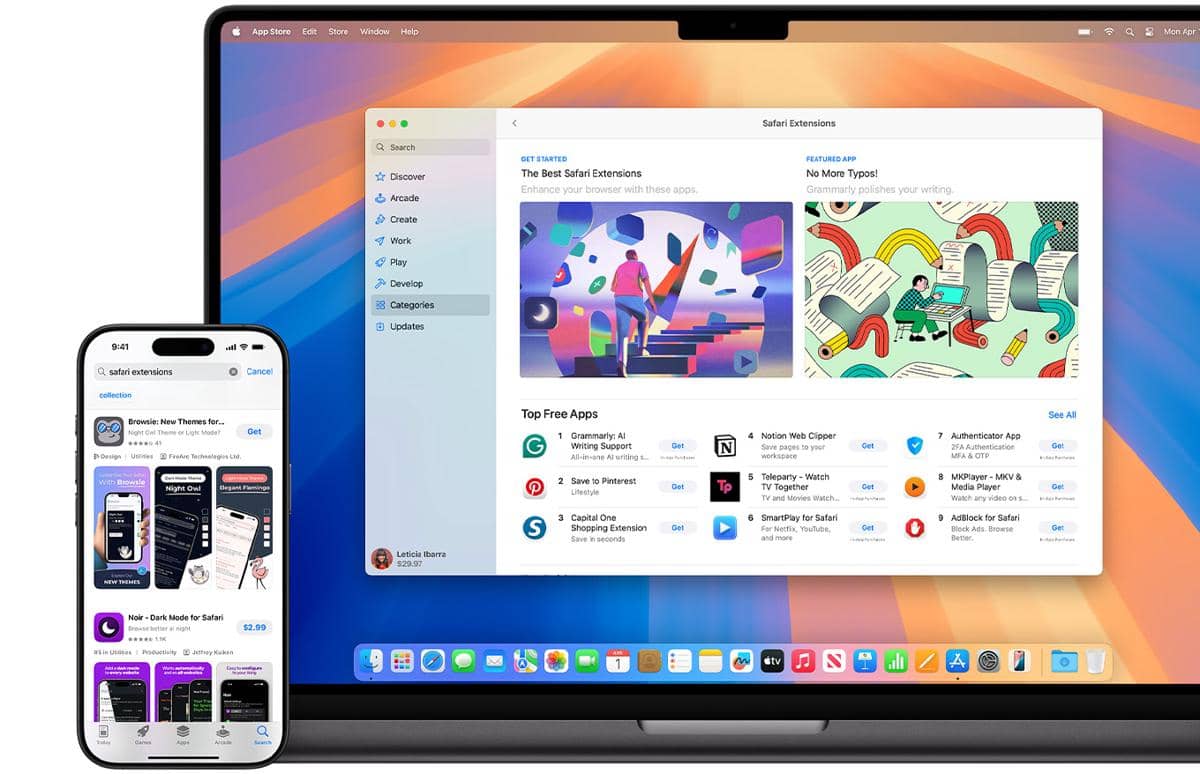 Safari untuk iPhone dan MacBook