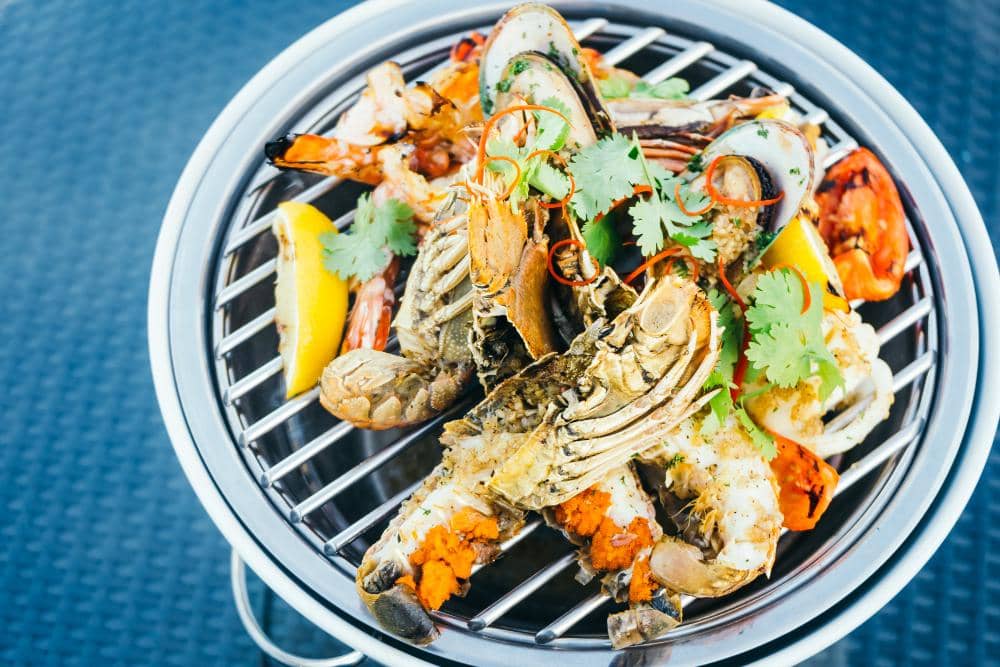 ilustrasi memanggang kepiting