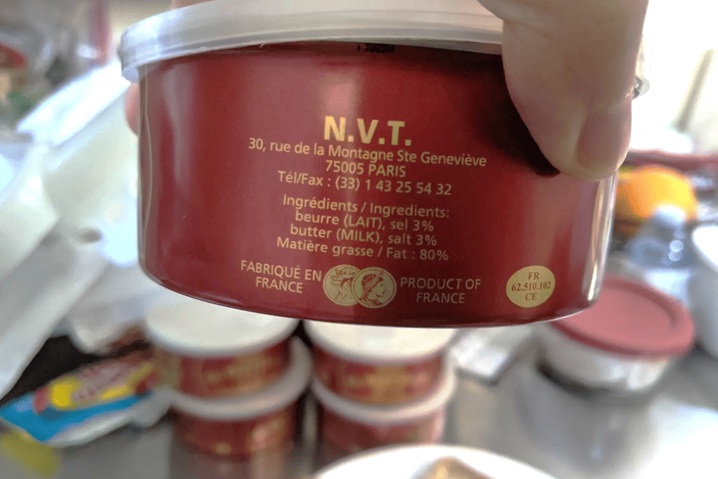 ilustrasi komposisi dan kadar lemak pada pure butter, contoh merek Bretel Butter