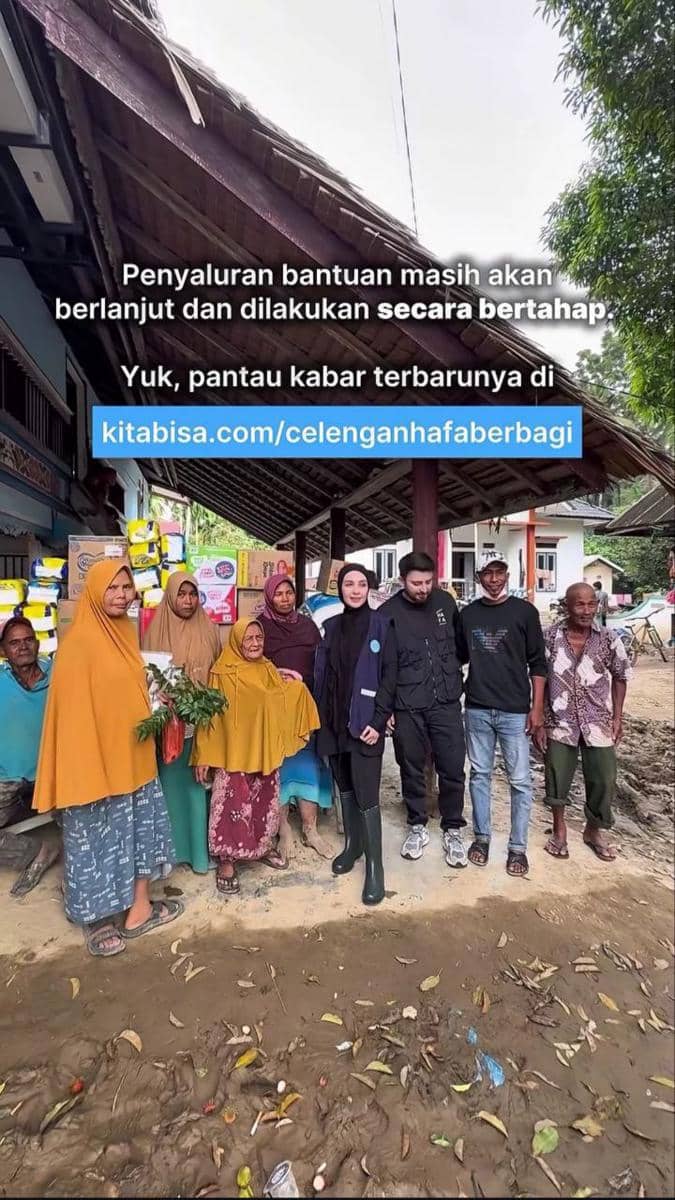 Hamidah Rachmayanti salurkan bantuan bencana di Aceh.